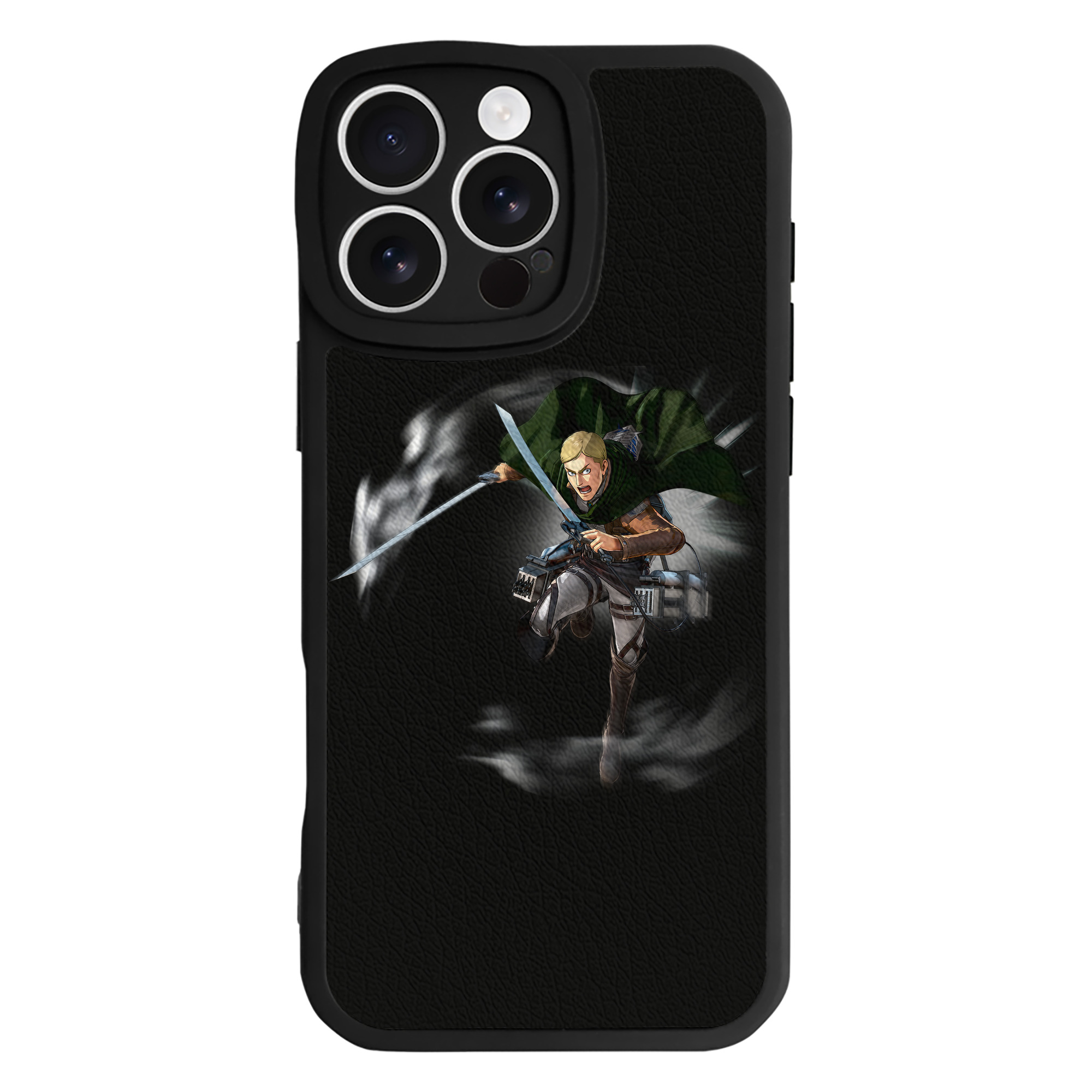 （画像用） 進撃の巨人 エルヴィン・スミス Attack on Titan Erwin Smith 【iPhone 16シリーズ対応】シリコンスマホケース（レザー調） 材質：シリコン